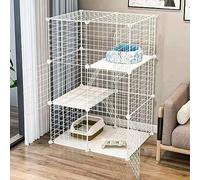 Villa d'intérieur pour chat avec filet métallique multicouche pour petits animaux, y compris cochon d'Inde, furet, chinchilla, hérisson - Grand espace