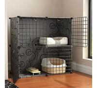 Villa d'intérieur pour chat avec filet métallique multicouche pour petits animaux, y compris cochon d'Inde, furet, chinchilla, hérisson - Grand espace