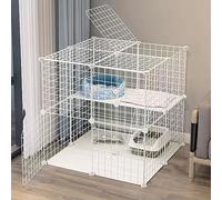 Villa d'intérieur pour chat avec filet métallique multicouche pour petits animaux, y compris cochon d'Inde, furet, chinchilla, hérisson - Grand espace
