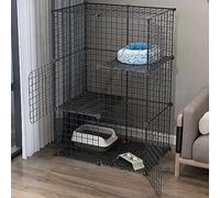 Villa d'intérieur pour chat avec filet métallique multicouche pour petits animaux, y compris cochon d'Inde, furet, chinchilla, hérisson - Grand espace