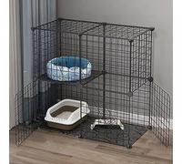 Villa d'intérieur pour chat avec filet métallique multicouche pour petits animaux, y compris cochon d'Inde, furet, chinchilla, hérisson - Grand espace