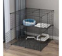Villa d'intérieur pour chat avec filet métallique multicouche pour petits animaux, y compris cochon d'Inde, furet, chinchilla, hérisson - Grand espace