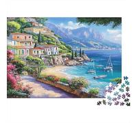 Villa en Bord de mer Puzzle 1000 Pièces en Carton Épais Et Robuste, Jeu De Puzzle Brain Training Puzzle pour Une Alternative Aux Jeux De Société, Souvenir De Vacances 38x26cm/1000pcs