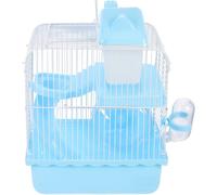 Villa Hamster Maison Double Étage Abreuvoir Intégré pour Petits Rongeurs | Style Château Bleu, Structure ABS et Fer, Usage Intérieur Toute L’année, pour Habitat Domestique