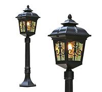 Villa Haut pôle Paysage Jardin communauté continentale réverbère E27 Tradition Style Rétro extérieur étanche lampadaire Colonne Lampe Lanterne pelouse Villa lumières Lampadaire de jardin