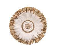 Villa Métisse Décoration murale Bohème en Raphia, Coquillages & Plumes ⌀40cm