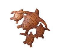 Villa Métisse La Famille Tortues | Décor Mural en Bois de Suar sculpté Main