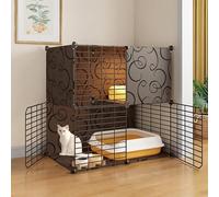 Villa pour chat d'intérieur - Niche en métal amovible - Maison pour petits animaux - Cage pour chat assemblée à faire soi-même - Conçue pour durer