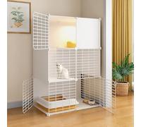 Villa pour chat d'intérieur - Niche en métal amovible - Maison pour petits animaux - Cage pour chat assemblée à faire soi-même - Conçue pour durer