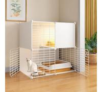 Villa pour chat d'intérieur - Niche en métal amovible - Maison pour petits animaux - Cage pour chat assemblée à faire soi-même - Conçue pour durer
