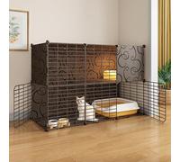 Villa pour chat d'intérieur - Niche en métal amovible - Maison pour petits animaux - Cage pour chat assemblée à faire soi-même - Conçue pour durer