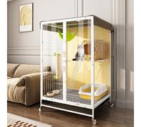 Villa pour Chat Transparente HD, Maison pour Chat Cage for Chat, L'enclos Respirant pour Chat, Clôture pour Chat pour 1-3 Chaton Cochon d'Inde, Lapin et chinchil(78x55x100cm/30.7x21.6x39.3in)