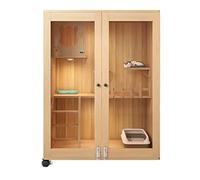 Villa pour Chats Cage for Chat Maison litière for Villa for à Deux étages for for d'intérieur Armoire for fermée for en Bois Condo pour Chat fermé