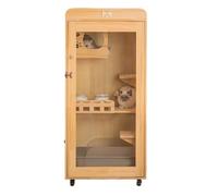 Villa pour Chats Villa élégante for Chats, Cage intérieure spacieuse avec Vue panoramique, offrez aux Un Espace de Vie Luxueux Style Condo pour Chat fermé