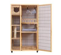 Villa pour Chats Villa for Chat, Cage en Bois for, très Grande for Animaux de Compagnie, intérieure, Trois étages et Quatre, Espace Libre Condo pour Chat fermé