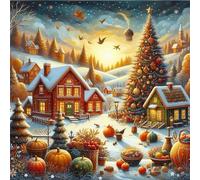 Villa Pumpkin Puzzle 150 Pièces Adultes, 65x65cm DIY Puzzle Impossible Jeu de Création et Logique, Puzzles Classiques pour Adultes et Enfants de 12 Ans et Plus