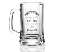 VILLA ROSA LOTTA Chope à Bière avec Gravure Personnalisée - Cadeaux Hommes, pour Elle et Lui - Idée Verre à Bière pour Messieurs, Amis, Fête des Pères - Cadeau Anniversaire Amateurs de Bière