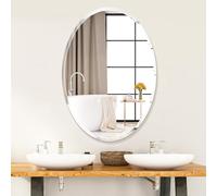Villacola Miroir Mural Ovale sans Cadre pour Salle de Bain avec Bords biseautés pour évier, Chambre à Coucher, Coiffeuse, entrée 50,8 x 71,1 cm