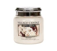 Village Candle Bougie en Pot en Verre avec Couvercle en métal Parfum Noix de noco Taille Moyenne 453,6 g