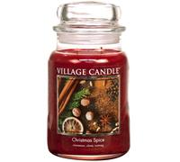 Village Candle Christmas Spice, grande bougie parfum e dans un pot d'apothicaire en verre, 21,25 oz, rouge