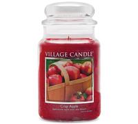 Village Candle Crisp Apple Grande bougie parfume en pot d'apothicaire en verre 21,25 oz. Rouge