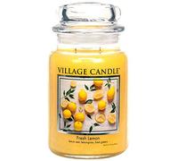 Village Candle Fresh Lemon Bougie parfumée dans un bocal en verre 737 g Grande taille