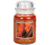 Village Candle - Grande bougie parfumée en pot d'apothicaire, parfum Spiced Pumpkin (potiron épicé), 602,4 g.