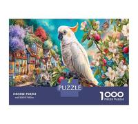Village Cockatoo Carton Épais Ville Rue Puzzle Amants De Famille Puzzle D'entraînement du Cerveau Idée Cadeau pour Adolescents 12-18 Ans 52x38cm/1000pcs