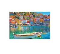 Village côtier coloréPuzzle de 1000 pièces, décoration Murale thématique, idéal pour Les soirées Jeux et Les débutants en Art. 26x38cm