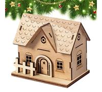 Village De en Bois Illuminé - Cabane De LED Style Scandinave, Maison Décorative À Colombages | Décoration Festive pour Vitrines, Magasins, Bureau, Appartement, Fête Et Collection De