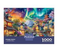 Village de la Fantaisie Puzzle 1000 PiècesVille Orientale pour Débutants Carton Épais Anti-Stress Détente pour Éducation avec Affiche Guide 52x38cm/1000pcs