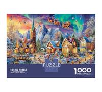 Village de Noël 1000 Pièce Villes Carton Robuste Puzzle Classique pour Adultes Enfants Impossible Défiant Décompression Décoration Murale 52x38cm/1000pcs