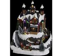 Village de Noël atelier cadeau animé/musical 12 LED à piles Feeric lights & christmas