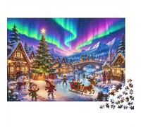Village De Noël Aurore 1000 Pièces pour Adolescents Mini Puzzle Présent | 52x38cm Décoration De Chambre, Cadeau D'Ami, Soulagement Du Stress, Artisanat De Qualité