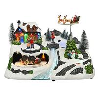 Village de Noël avec traineau du Père Noël - Nos Envies Deco