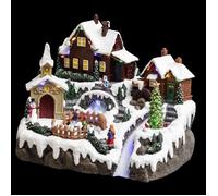 Village de Noël Camp Lac Gelé "Square" 32cm Multicolore