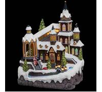 Village de Noël église et rivière animé 8 LED + transfo Feeric lights & christmas