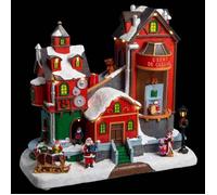 Village de Noël fabrique de cadeau animé/musical 22 LED + transfo Feeric lights & christmas