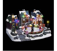Village de Noël - Feeric lights - Bal animé musical - 23 LED - 38cm - Multicolore
