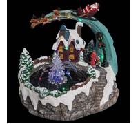 Village de Noël fontaine père Noël et traineau 20 LED + transfo Atmosphera createur d'interieur