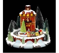 Village de Noël gare et train animé/musical 18 LED + transfo