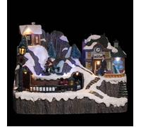 Feeric Lights et Christmas - Village de noël Gare et Train animé/Musical 9 LED à Piles