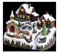 Feeric Lights et Christmas - Village de noël lac gelé animé/Musical 28 LED + transfo