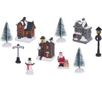 Village de Noël LED dans un emballage cadeau - 10 pièces - illuminé
