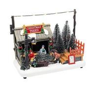 Village de Noël LED - Support de sapin de Noël - 18,5 cm - Décoration de Noël d'hiver avec éclairage intérieur