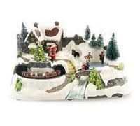 Village de Noël lumineux avec son train + sapins - Jardideco G