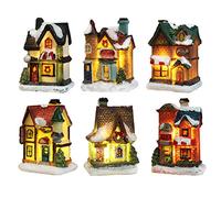 Village De Noel Lumineux Et Anime, Led Maison Village De Noel Miniature, Decoration Noel Village, RéSine ColoréE, Maison De Neige, Pour GarçOns Filles Cadeau, Veilleuse Pour Enfants (Couleur, EFGHIJ)