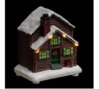 Village de Noël lumineux - Feeric - Chalet à la montagne - 4 LED - Fonctionne à piles - Multicolore