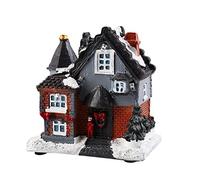 Village de Noël Lumineux, Maison de Fée Lumineuse Actionnée, Maison en Miniature de Noël, Style Shabby Chic, Accessoires de Construction LED, Décorations de Noël, Décoration de Noël