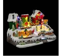 Village de Noël lutins joueurs et père Noël animé/musical 13 LED + transfo Atmosphera createur d'interieur